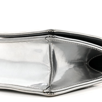 Christian Dior Metallic Patent Micro-Cannage Baby Diorama Flap Bag Silver 11 of 15