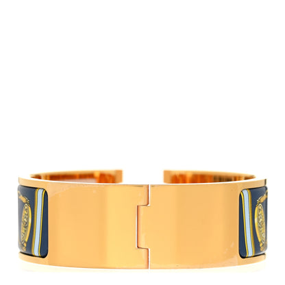 Hermes Enamel Printed Wide Musee Clic Clac H Bracelet PM Ecume 3 of 6