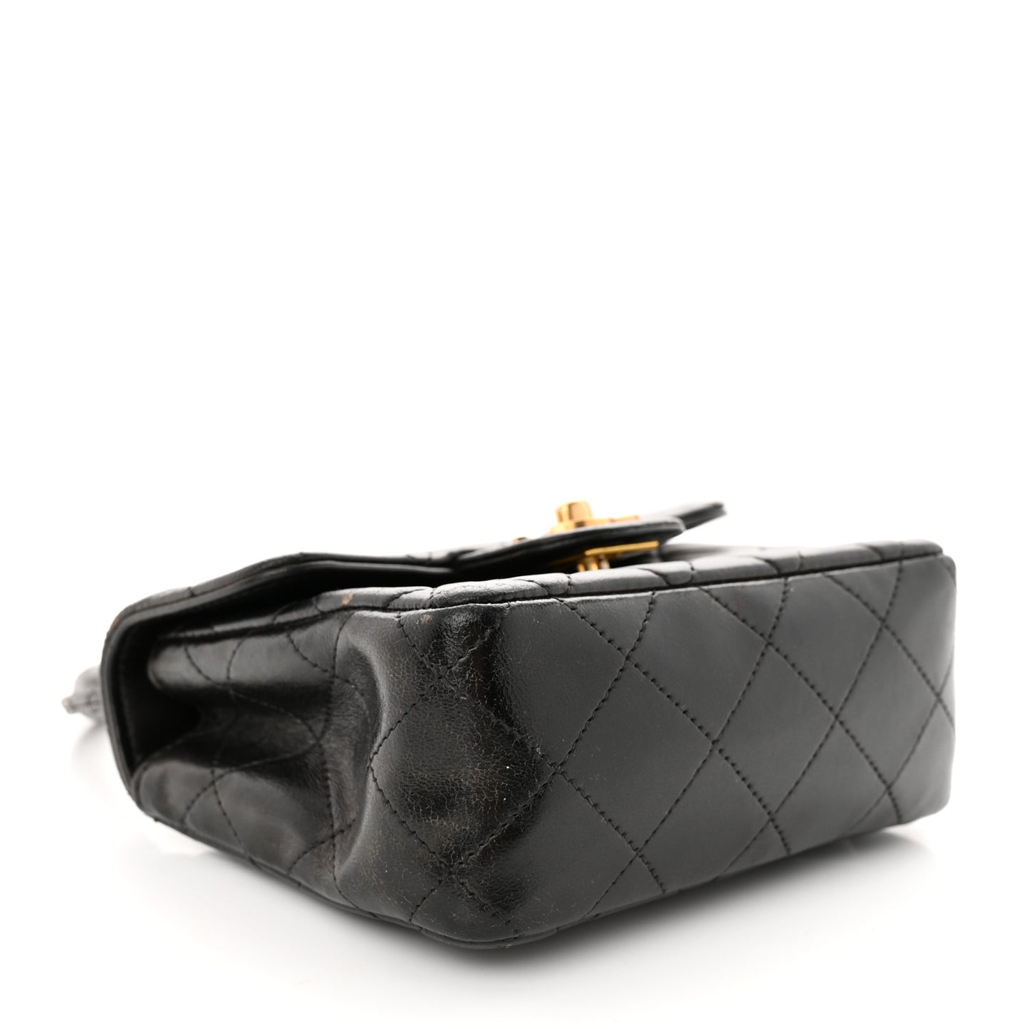 Lambskin Quilted Mini Kelly Flap Bag Black