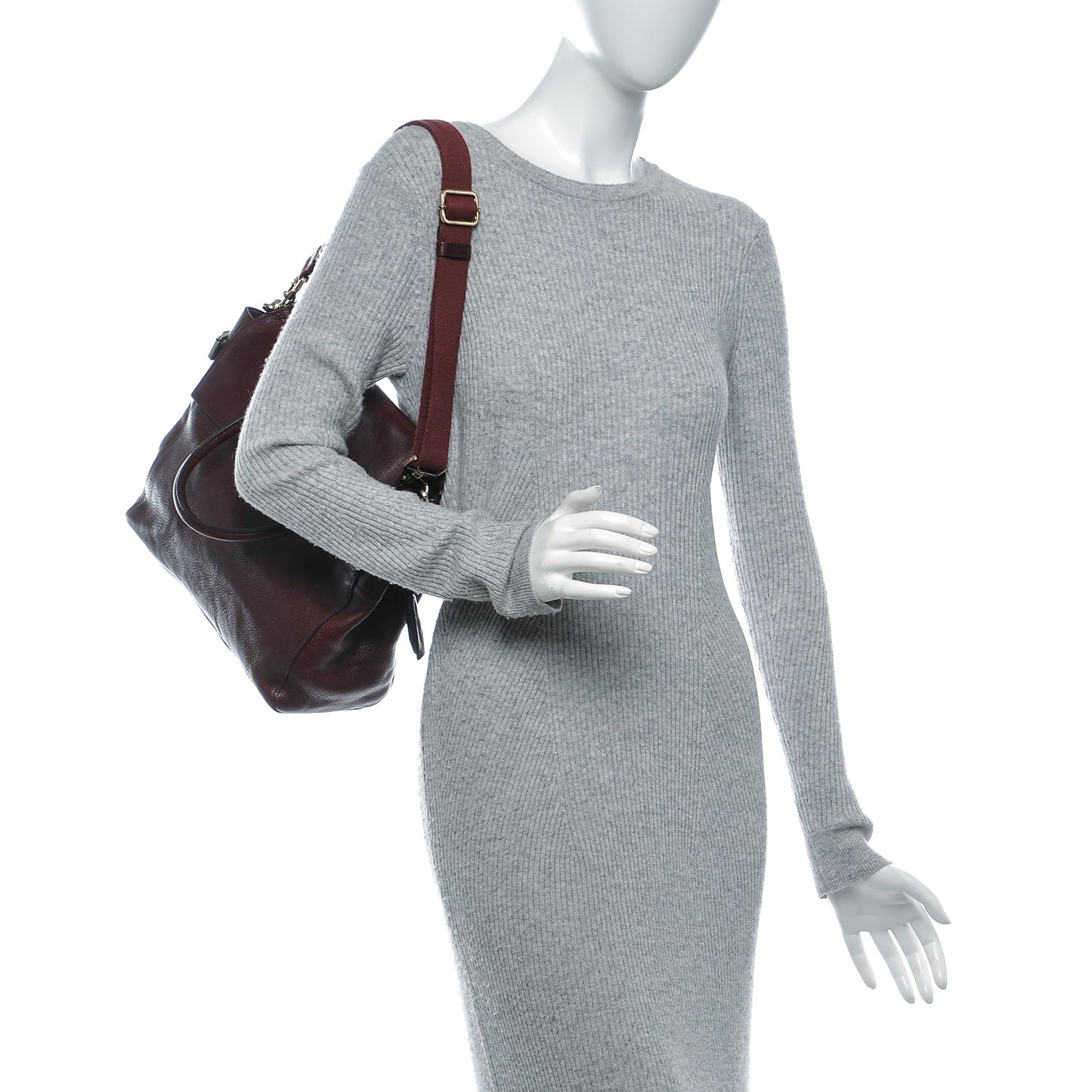 Natural Leather Cara Delevigne Convertible Satchel Oxblood