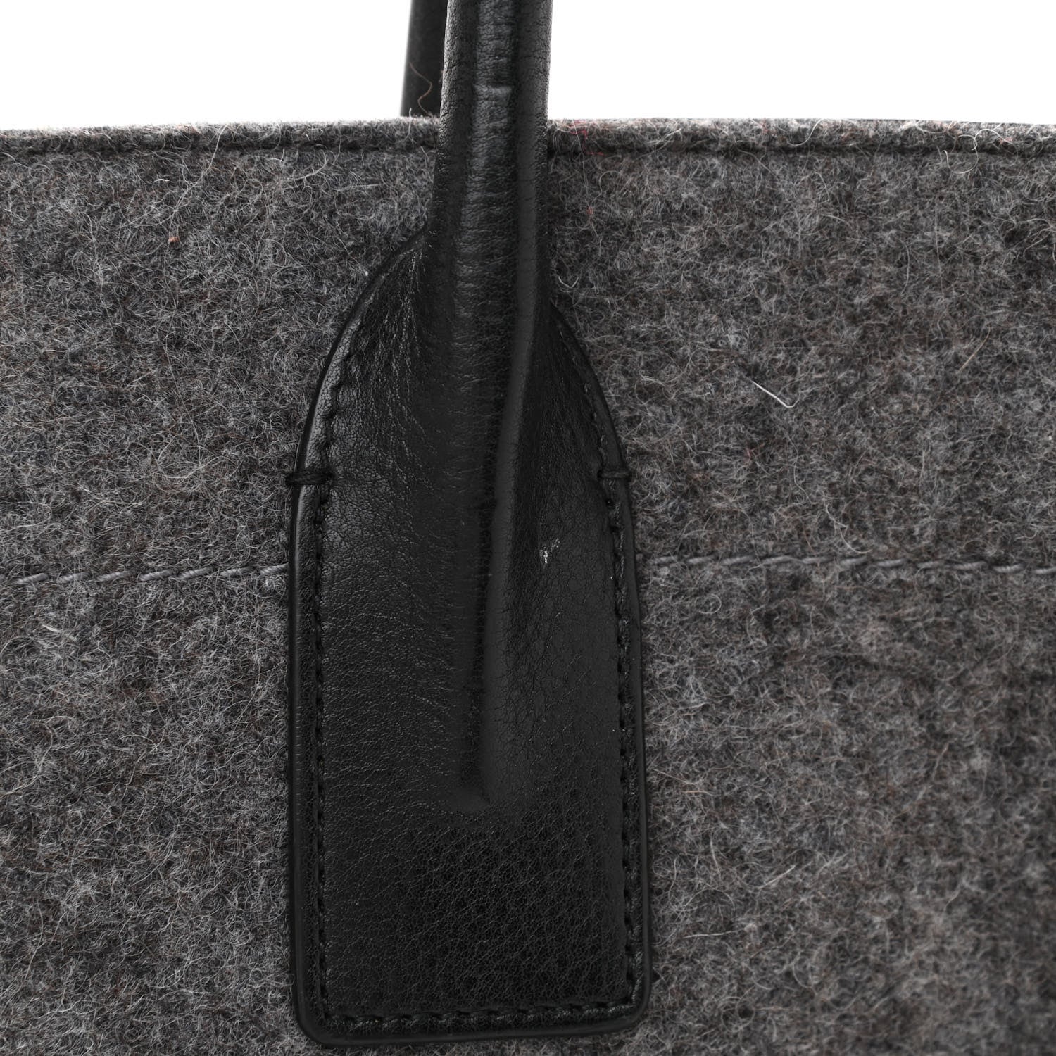 Saint Laurent Wool Calfskin Rive Gauche Tote Grey 10 of 10