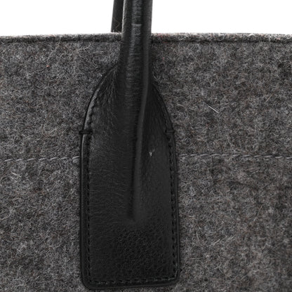 Saint Laurent Wool Calfskin Rive Gauche Tote Grey 10 of 10