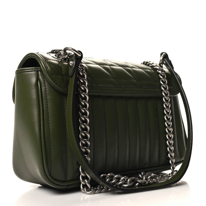 Gucci Calfskin Matelasse Aria Small GG Marmont Shoulder Bag Military Wood 3 of 10