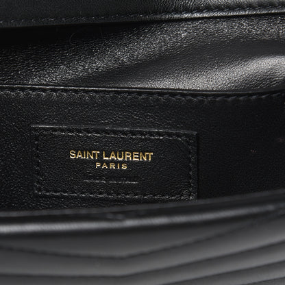 Saint Laurent Lambskin Matelasse Chevron Monogram Small Sulpice Bag Black 6 of 12
