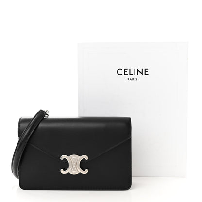 Celine Shiny Calfskin Triomphe Margo Wallet on Chain Black 11 of 11