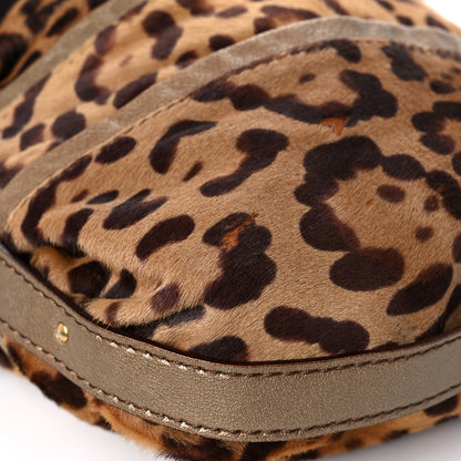 Valentino Garavani Calf Hair Leopard Print Shoulder Bag Gold 8 of 24