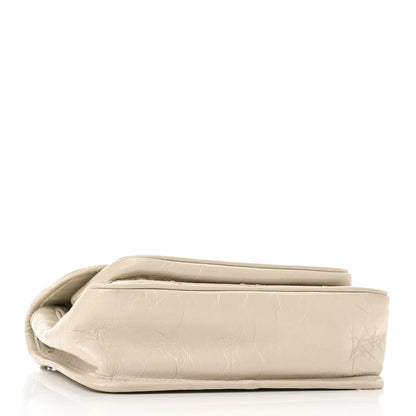 Saint Laurent Crinkled Calfskin Matelasse Monogram Baby Niki Chain Satchel Ivory 4 of 11