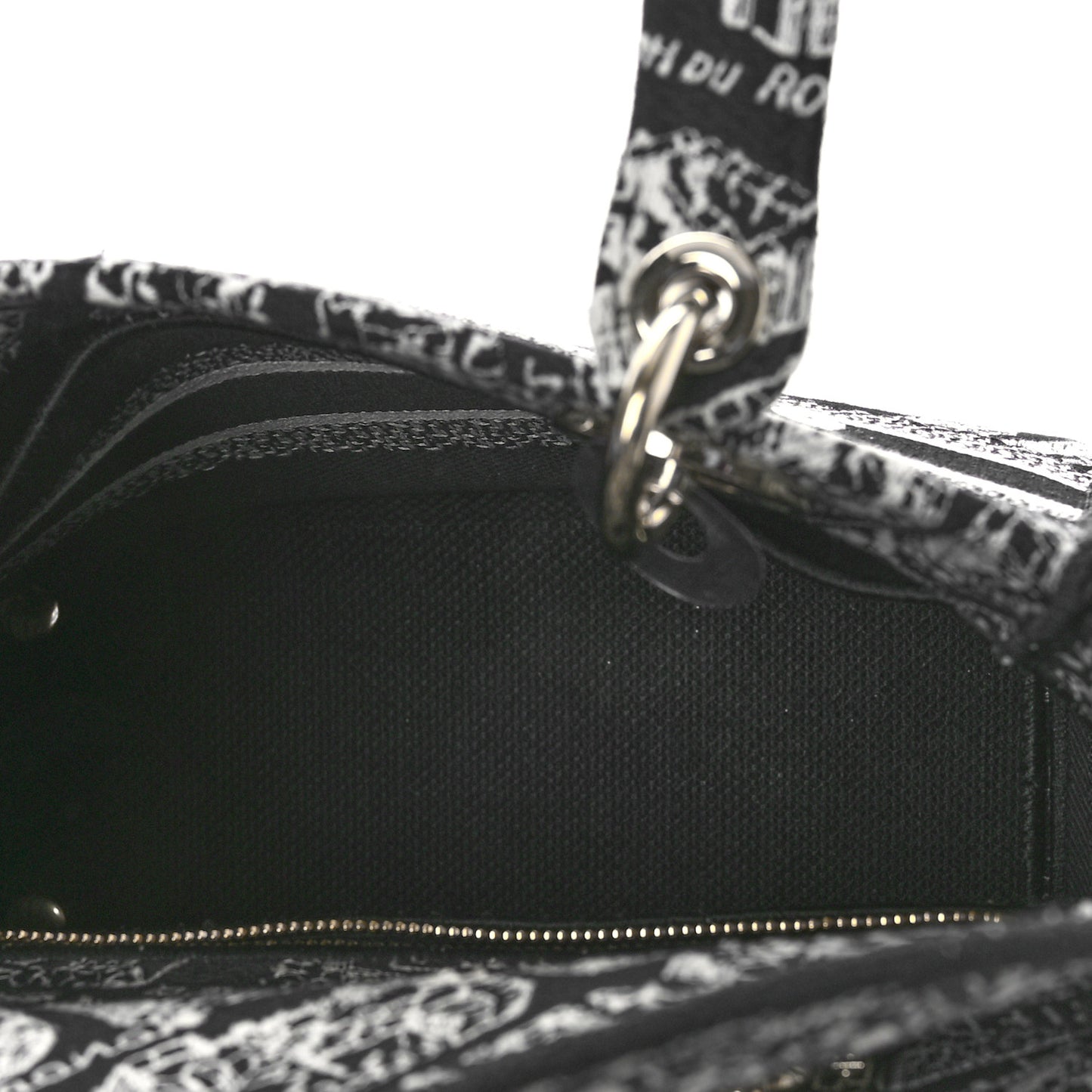 Canvas Embroidered Medium Plan de Paris Lady D-Lite Black White