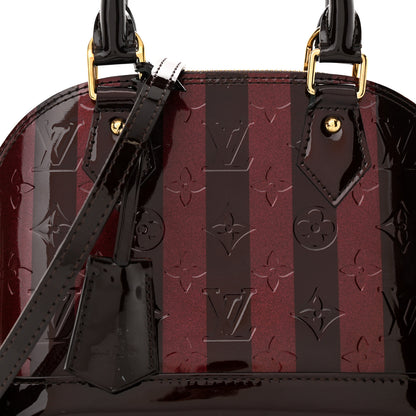 Louis Vuitton Vernis Rayures Alma BB Amarante 7 of 12