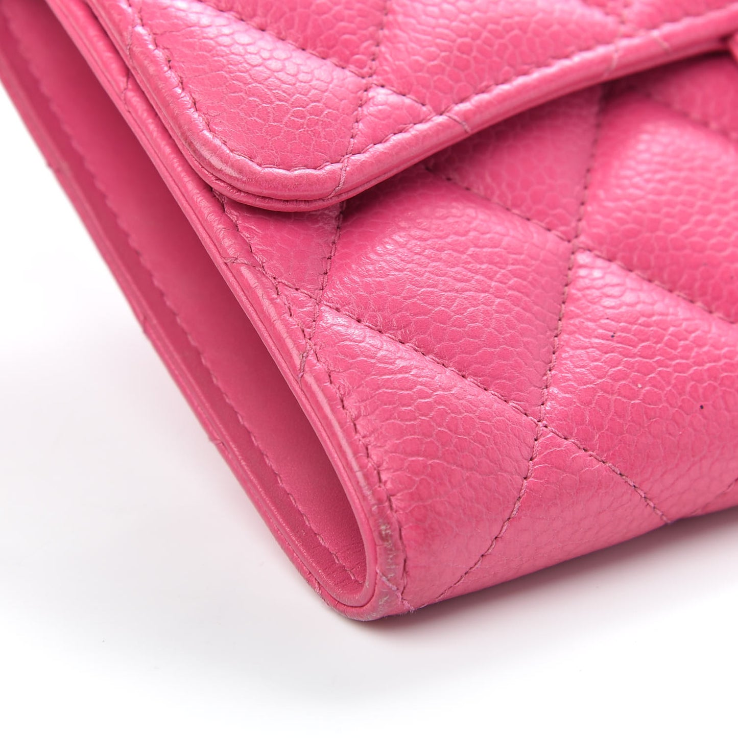 Caviar Quilted Large Flap Wallet Pink