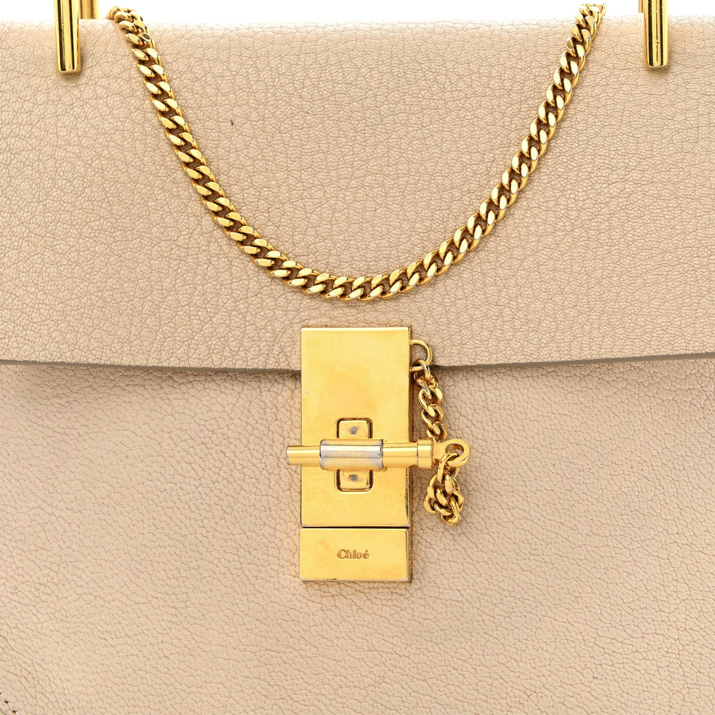 Grained Lambskin Mini Drew Shoulder Bag Abstract White