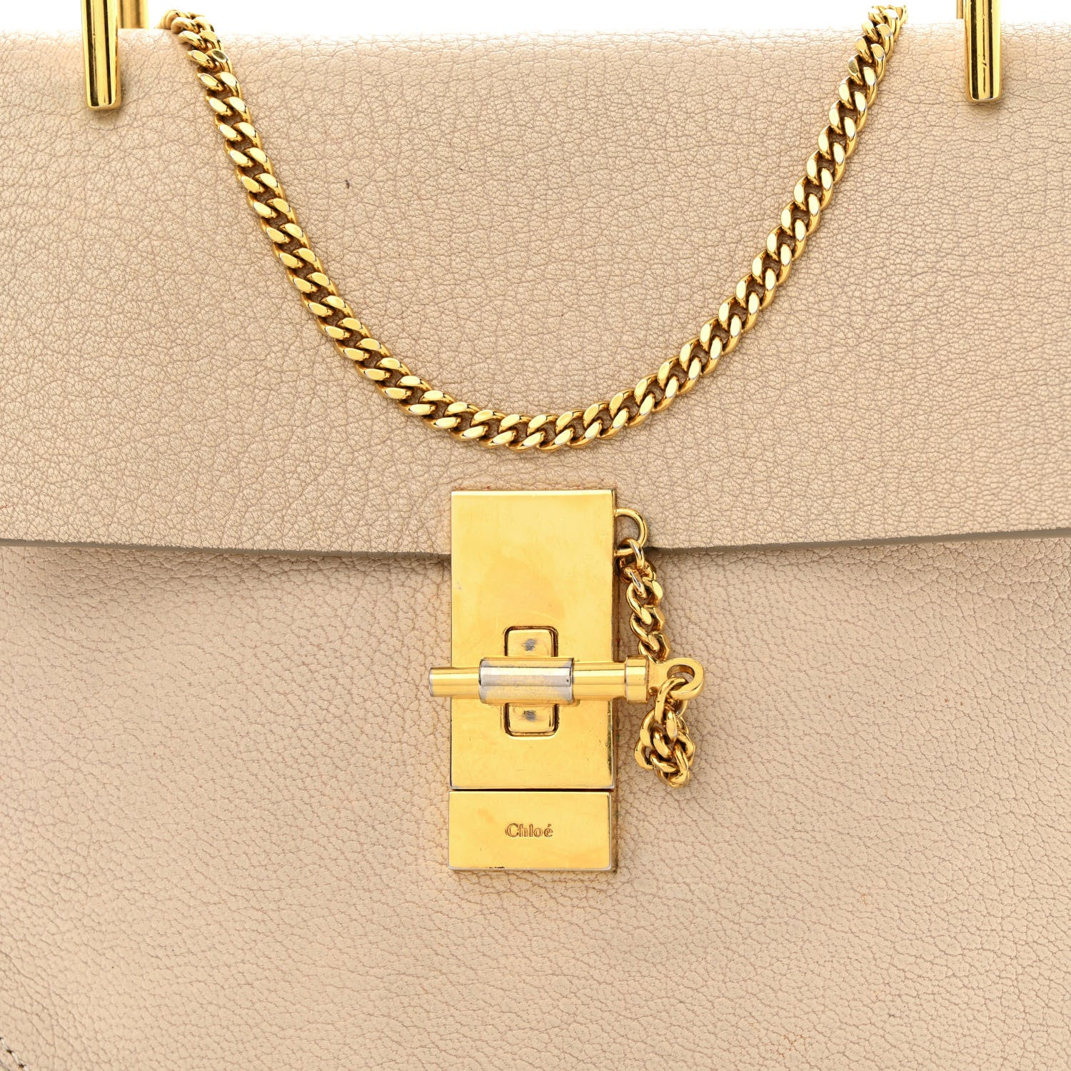 Chloe Grained Lambskin Mini Drew Shoulder Bag Abstract White 8 of 18