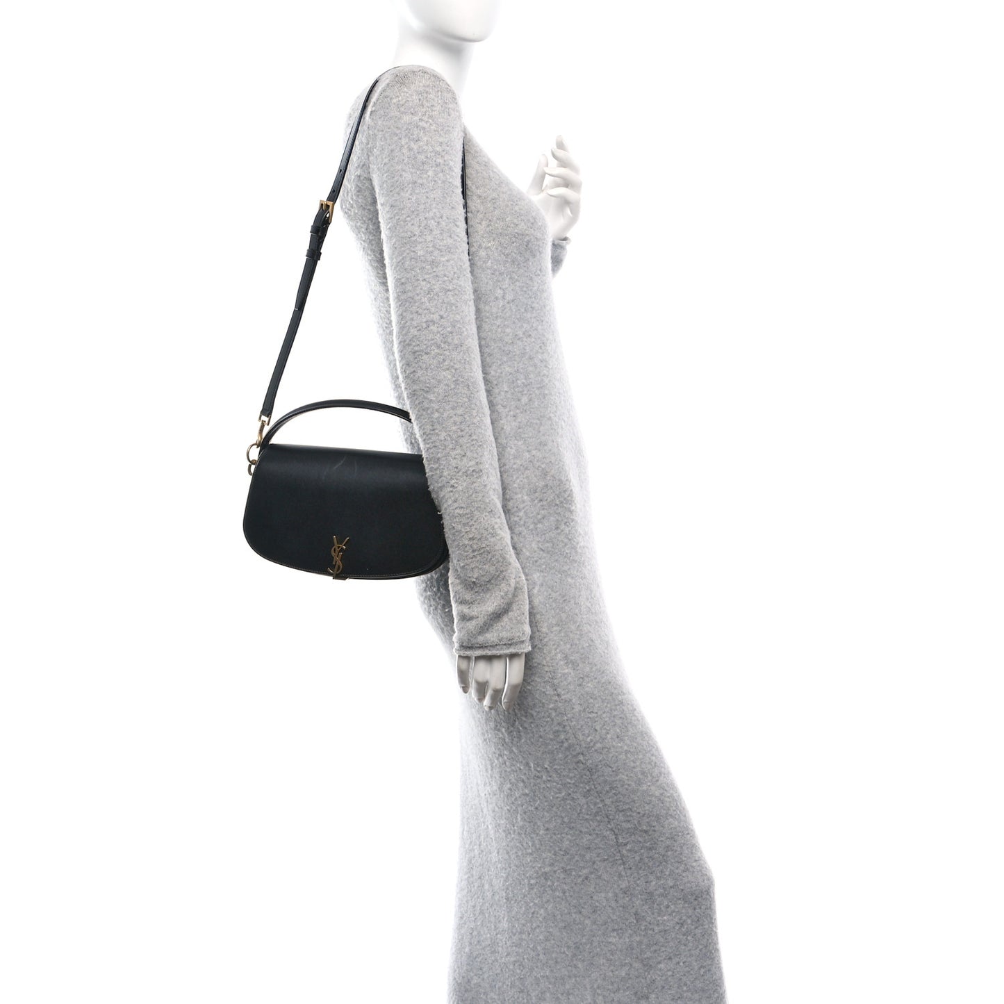 Box Calfskin Voltaire Top Handle Crossbody Bag Black