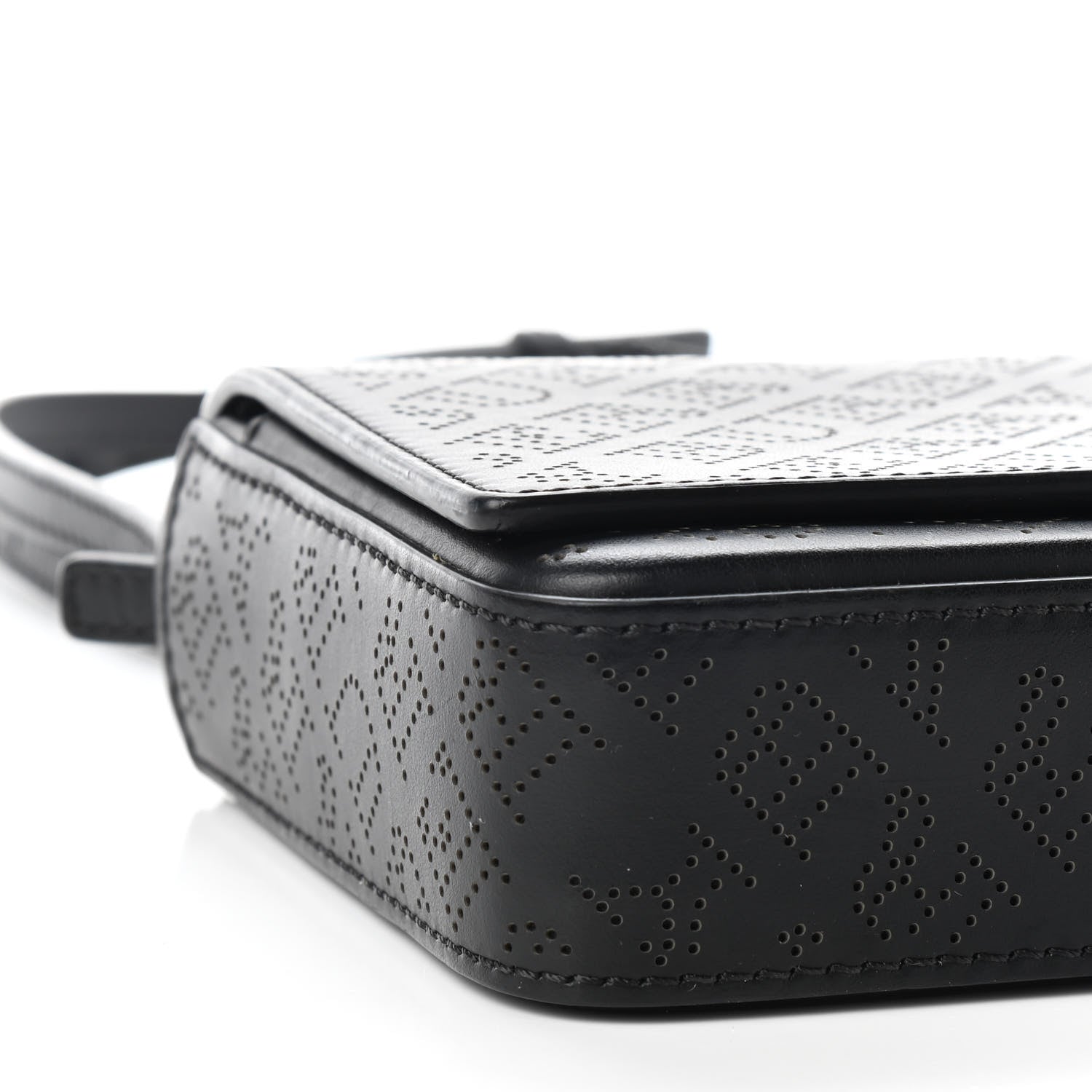 Burberry Calfskin Perforated Logo Hampshire Crossbody Black 8 of 9