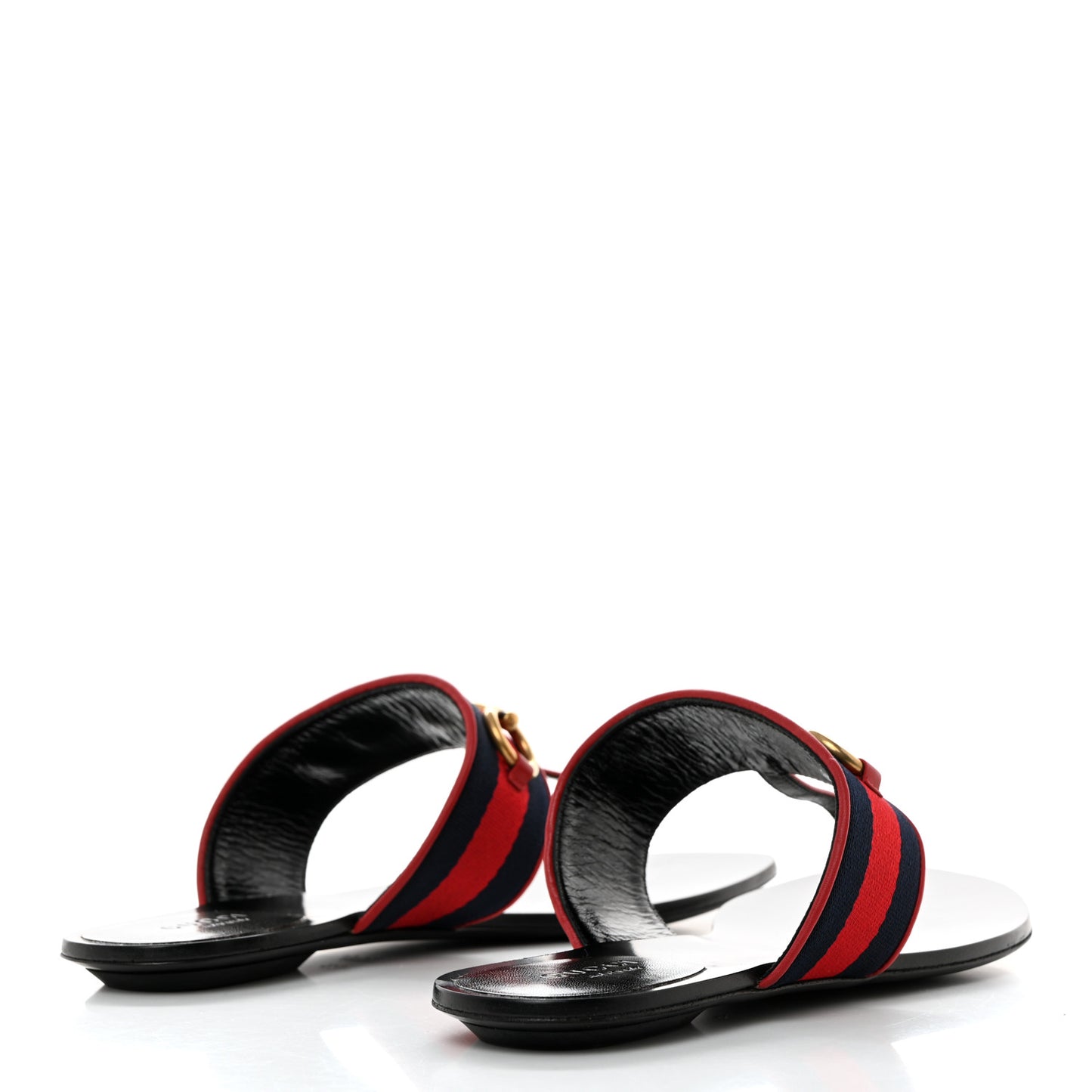 Nylon Calfskin Web Womens Horsebit Thong Sandals 36.5 Blue Red Black
