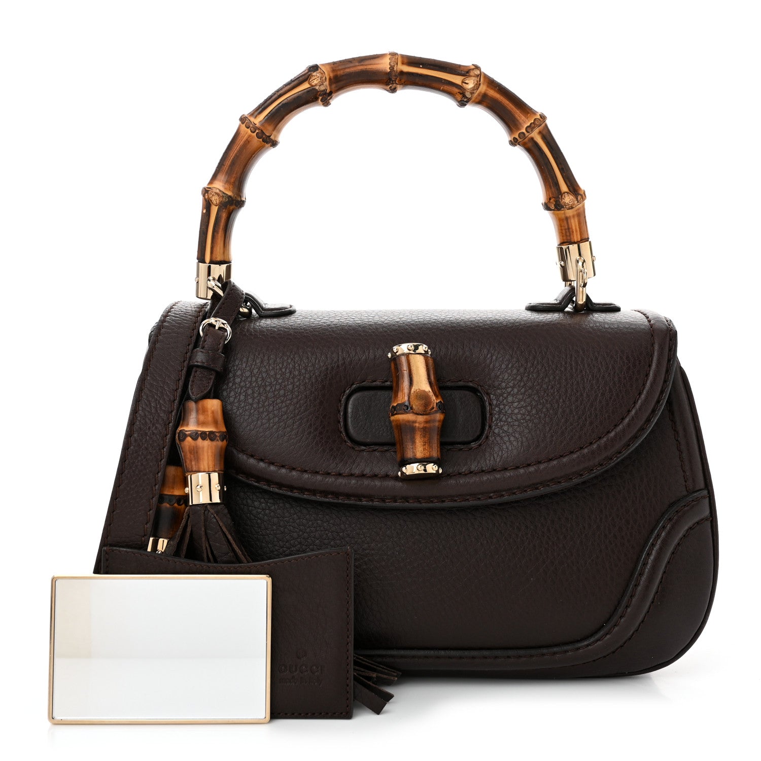 Gucci Calfskin Medium New Bamboo Top Handle Bag Brown 3 of 11