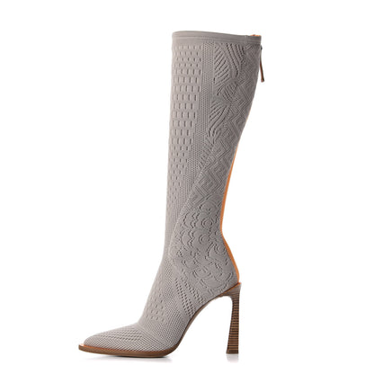 Fendi Technical 3D Mesh FFrame Tall Boots 39 Folk 1 of 10