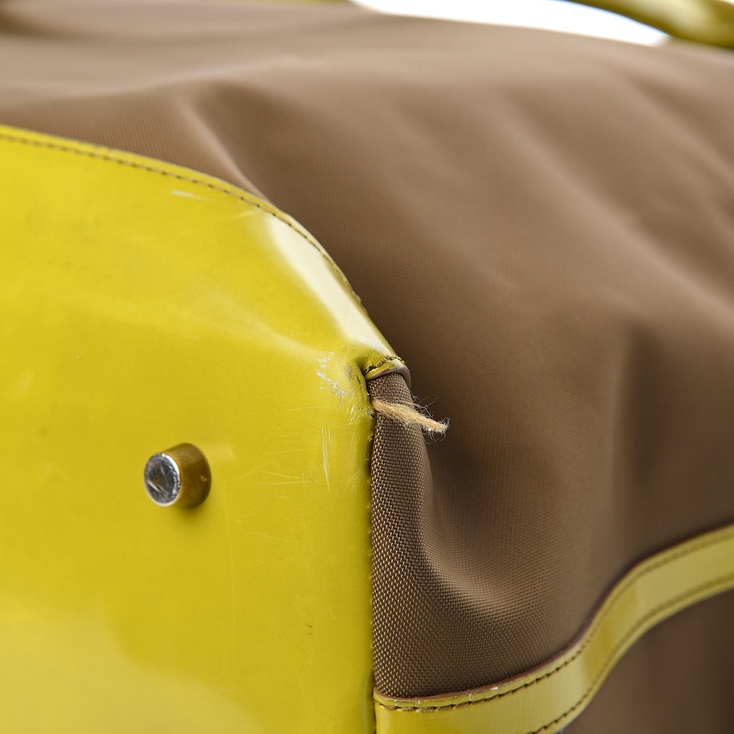 Nylon Patent Tote Green