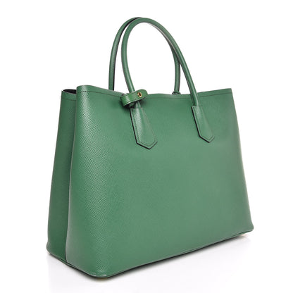 Prada Saffiano Cuir Medium Double Bag Verde 2 of 10