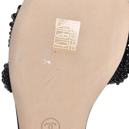 Chanel Fantasy Calfskin Pearl Cord CC Mules 40 Black 8 of 10