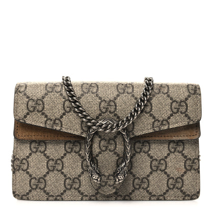 Gucci GG Supreme Monogram Super Mini Dionysus Shoulder Bag Taupe 1 of 10