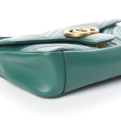 Gucci Calfskin Matelasse Small GG Marmont Shoulder Bag Emerald Green 8 of 9