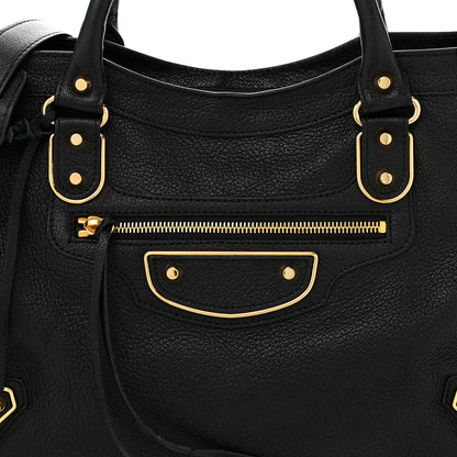 Balenciaga Chevre Gold Metallic Edge Hardware City Black 8 of 10