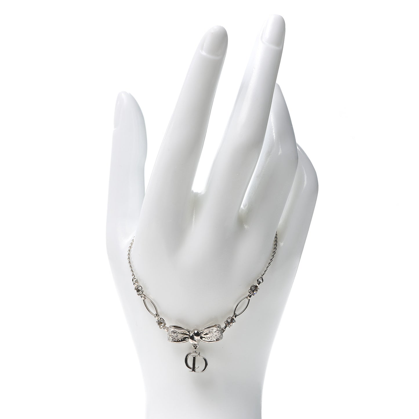 Crystal Bow CD Bracelet Silver