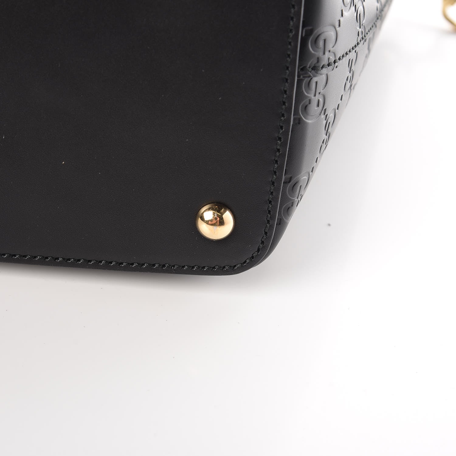Gucci Guccissima Small Zippered Bucket Tote Black 16 of 16