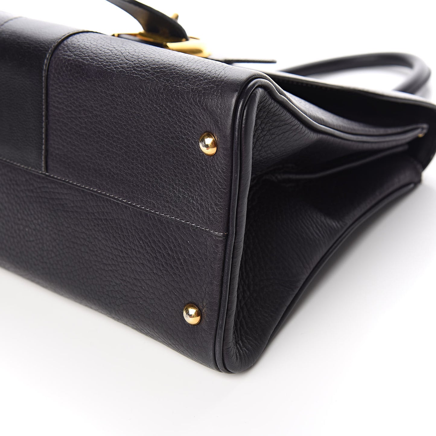 Grained Calfskin MM Brillant Satchel Black