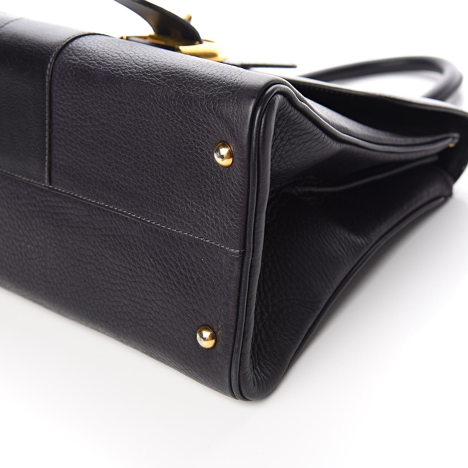 Delvaux Grained Calfskin MM Brillant Satchel Black 12 of 15