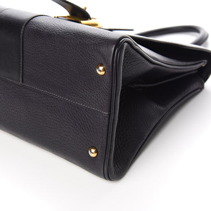 Delvaux Grained Calfskin MM Brillant Satchel Black 12 of 15