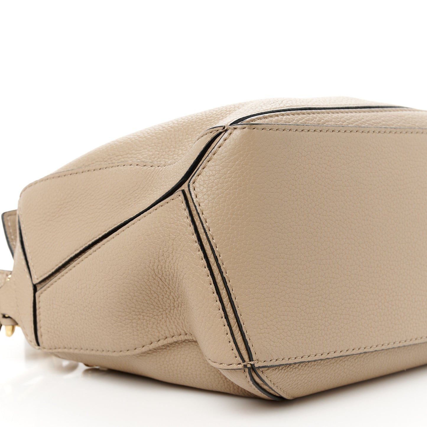 Grained Calfskin Small Puzzle Bag Sand