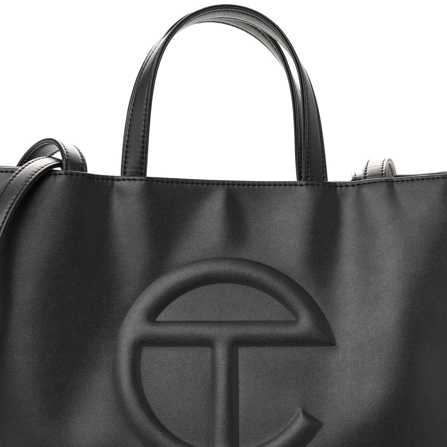 Vegan Leather Medium Shopping Bag Black