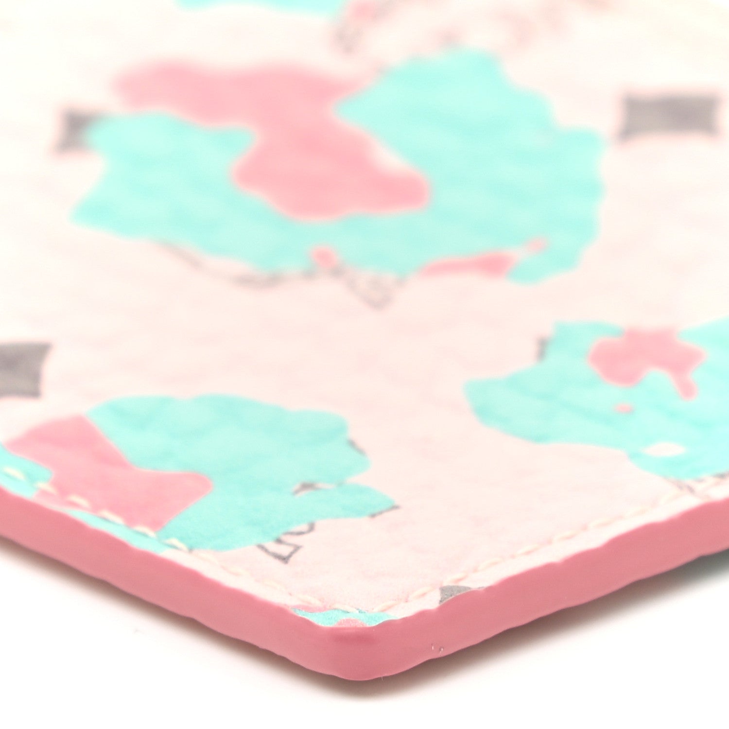 MCM Visetos Floral Leopard Lanyard Card Holder Pink 7 of 9