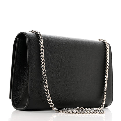 Saint Laurent Grain De Poudre Medium Classic Monogram Kate Satchel Black 2 of 10