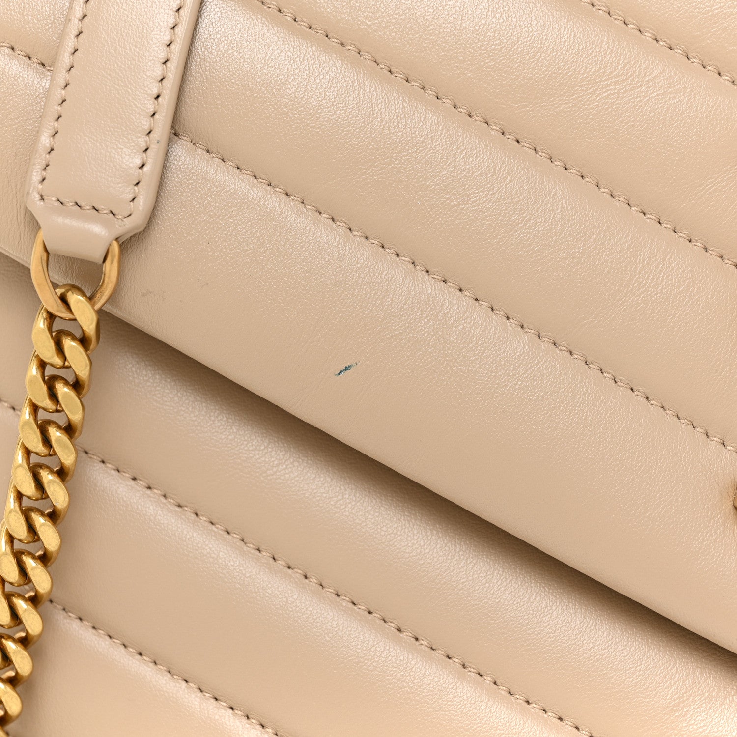 Saint Laurent Calfskin Y Quilted Monogram Medium Loulou Chain Satchel Dark Beige 13 of 15
