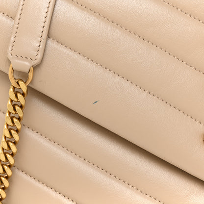 Saint Laurent Calfskin Y Quilted Monogram Medium Loulou Chain Satchel Dark Beige 13 of 15
