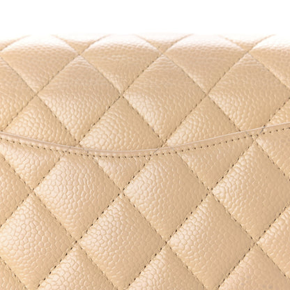 Chanel Caviar Quilted Medium Double Flap Beige Clair 12 of 17
