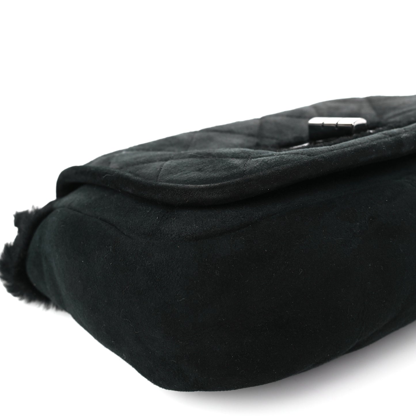 Shearling Quilted Mademoiselle Flap Black