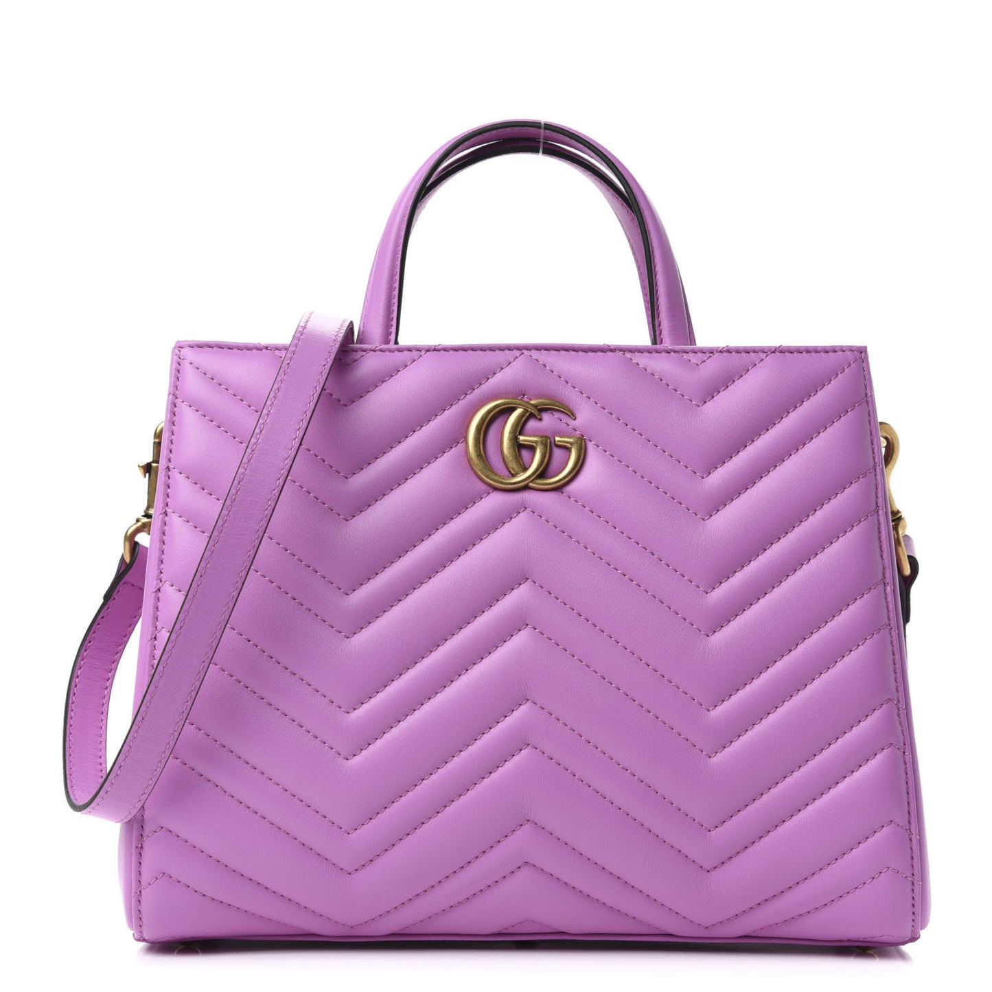 Calfskin Matelasse Small GG Marmont Tote Candy Mousse