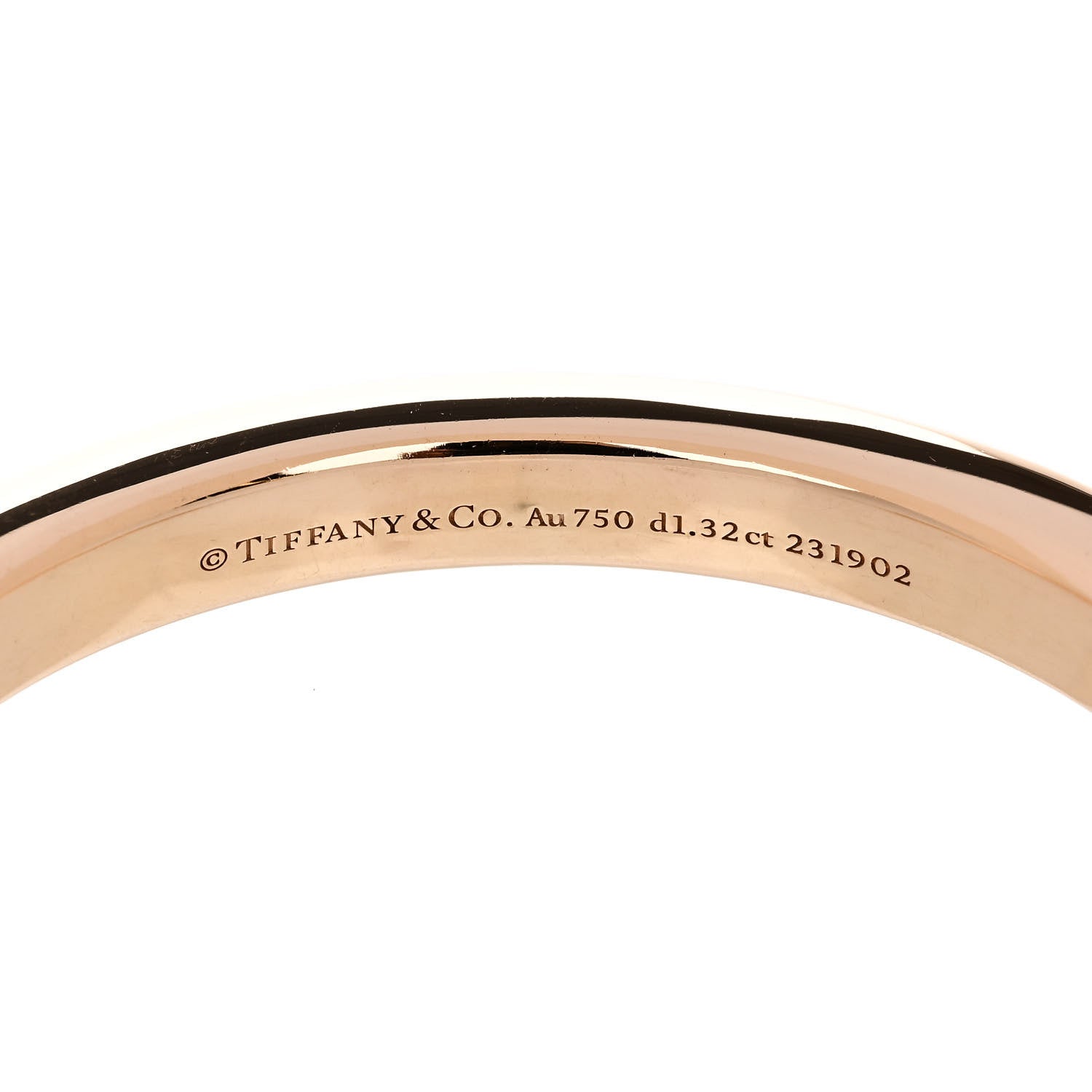 Tiffany 18K Rose White Gold Diamond Tiffany Lock Half Pave Bangle Bracelet 3 of 4
