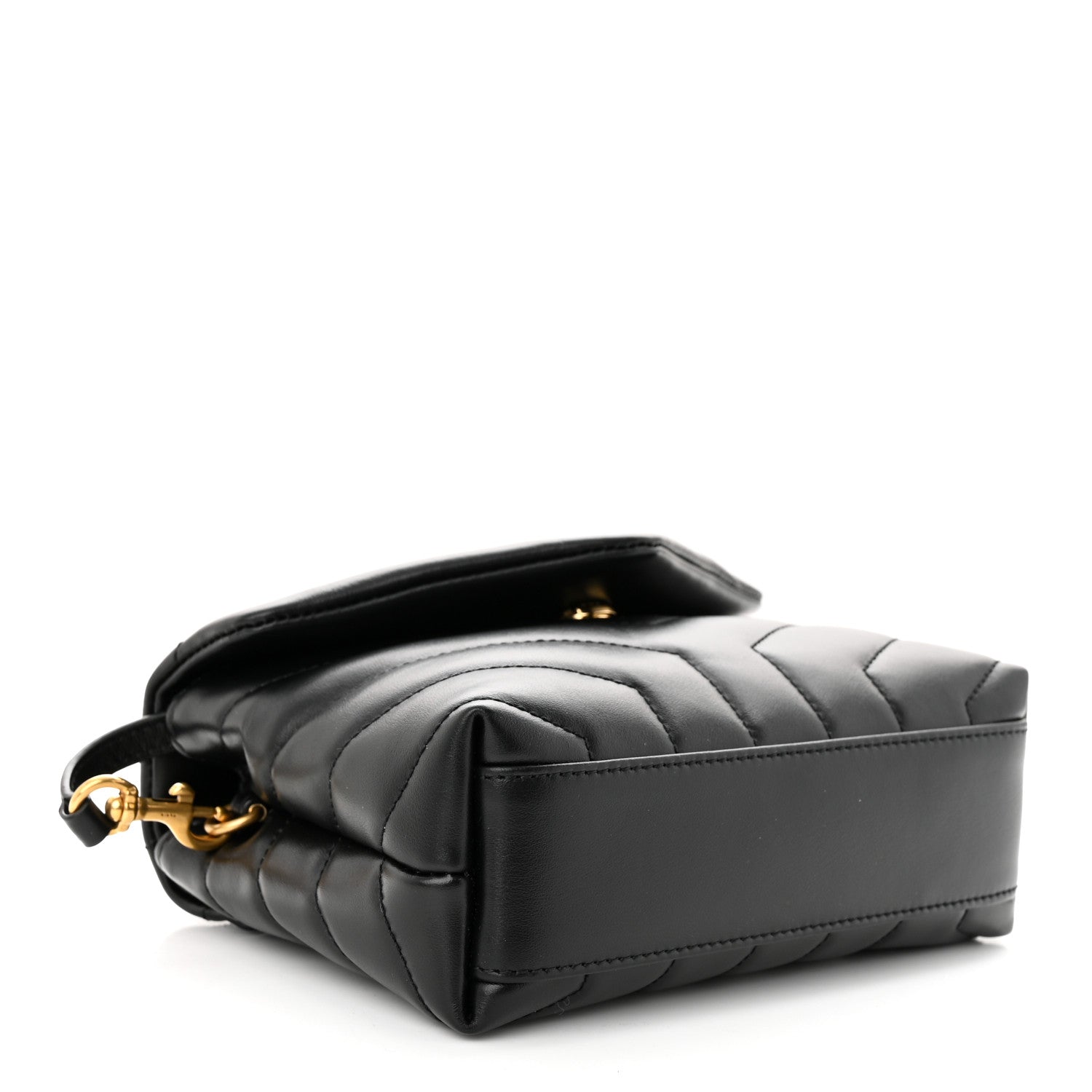 Saint Laurent Calfskin Y Quilted Monogram Toy Loulou Crossbody Bag Black 4 of 11