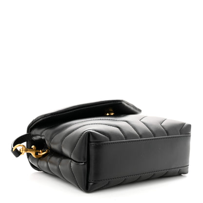 Saint Laurent Calfskin Y Quilted Monogram Toy Loulou Crossbody Bag Black 4 of 11