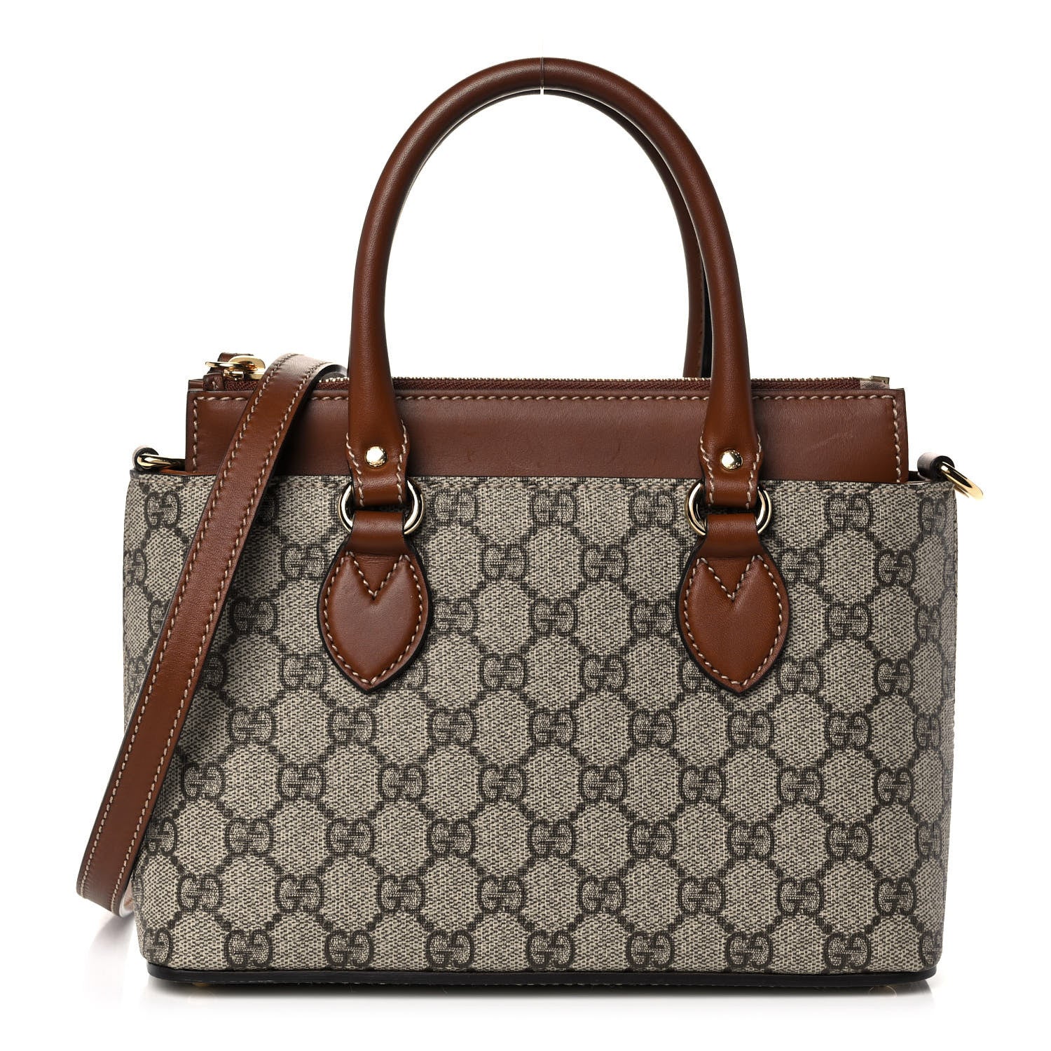 Gucci GG Supreme Monogram Mini Zip Top Tote Beige Tuscany 1 of 15