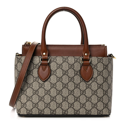 Gucci GG Supreme Monogram Mini Zip Top Tote Beige Tuscany 1 of 15