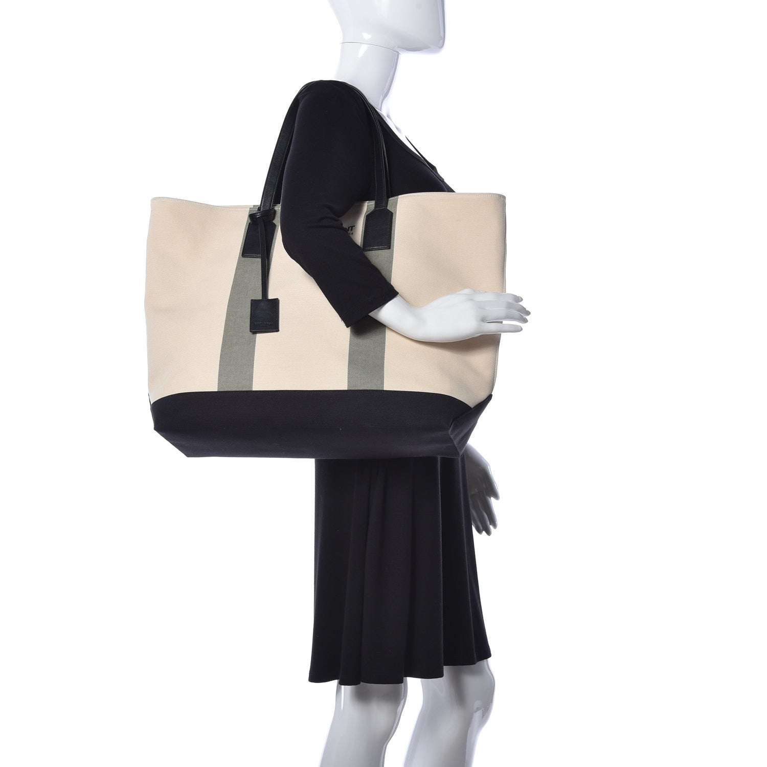 Saint Laurent Canvas Beach Shopping East West Tote Ecru 2 of 10