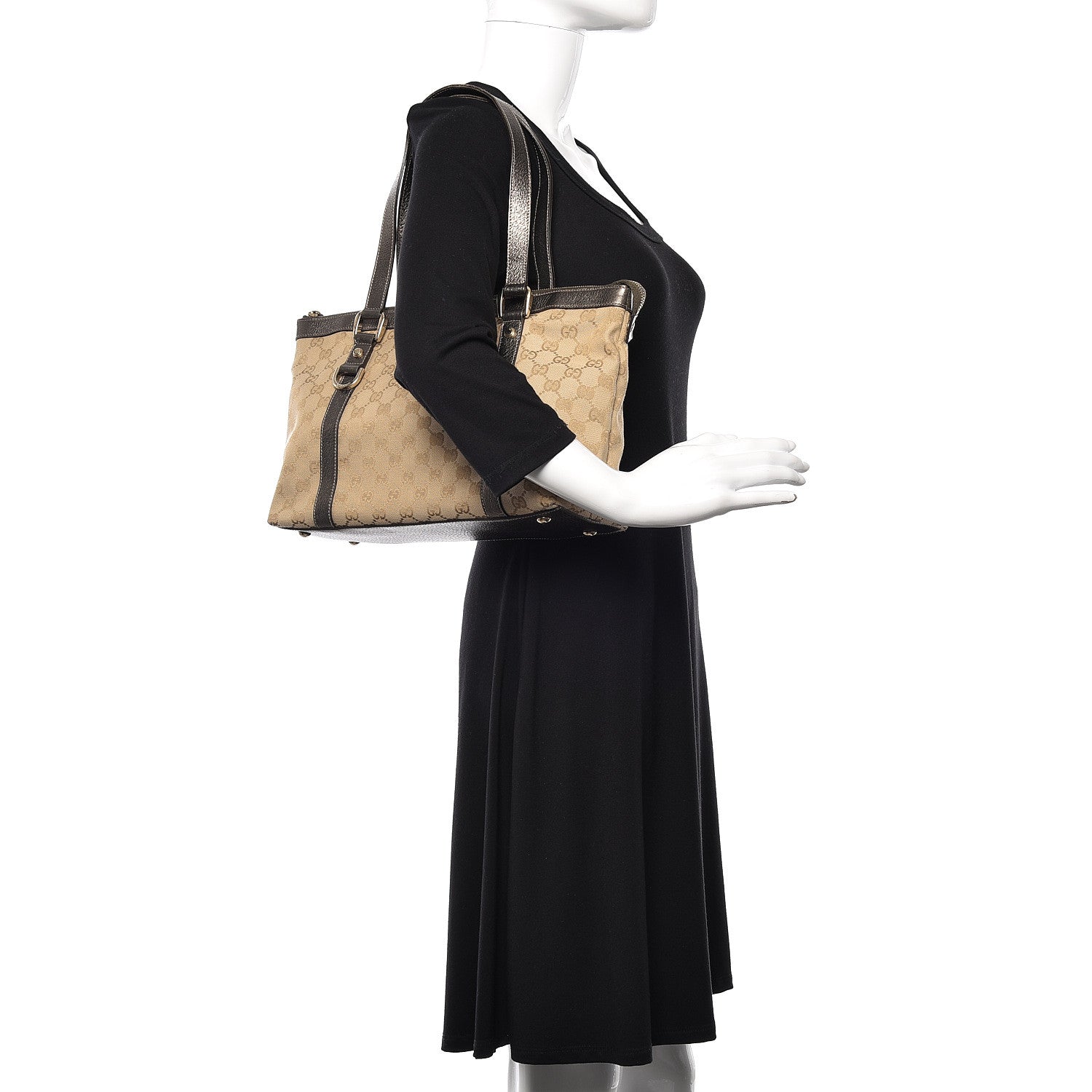 Gucci Monogram Medium Abbey Tote Metallic 2 of 10