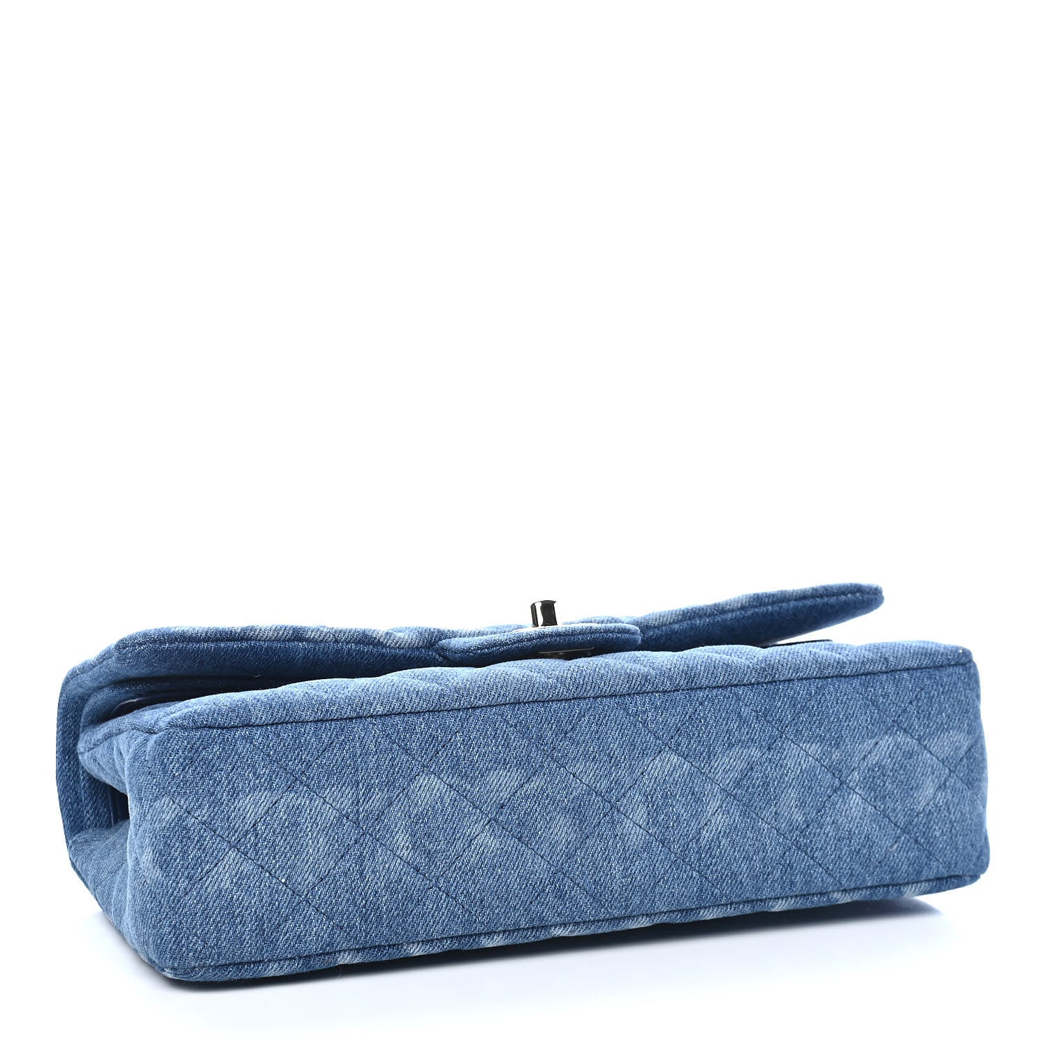 Chanel Denim Quilted Medium Double Flap Blue 4 of 9