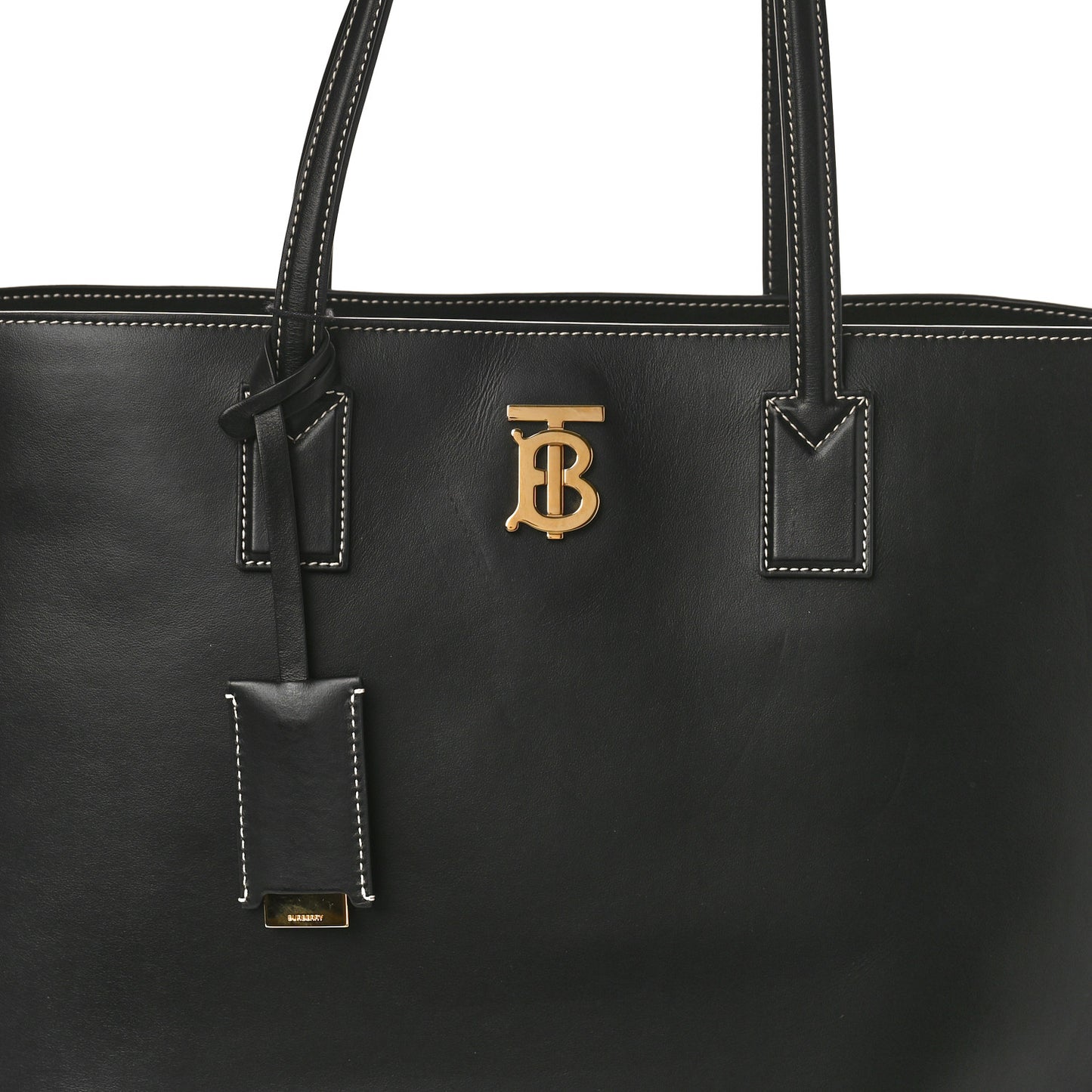 Calfskin Monogram Motif TB Medium Soft Tote Black